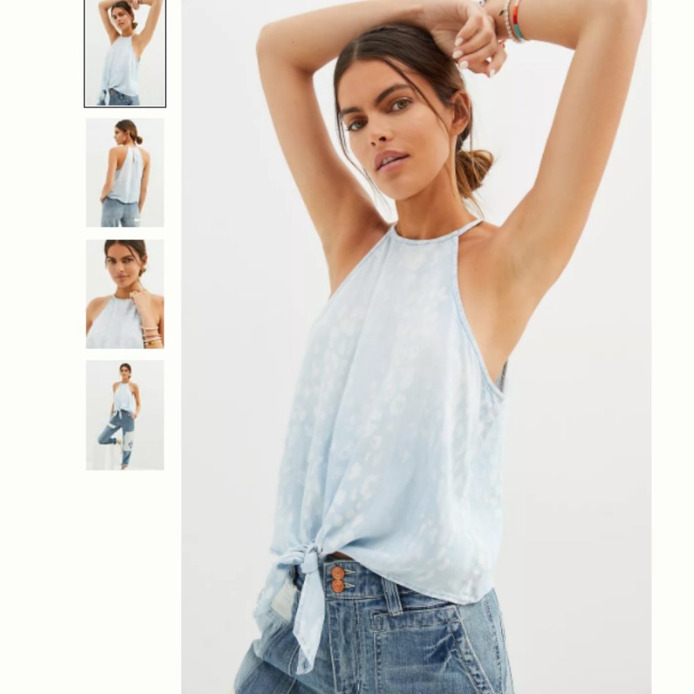 NWT Anthropologie Cloth & Stone Tie Front Halter Tank